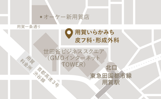 用賀 いらかみち皮フ科・形成外科 YOGA IRAKAMICHI SKIN CLINIC MAP